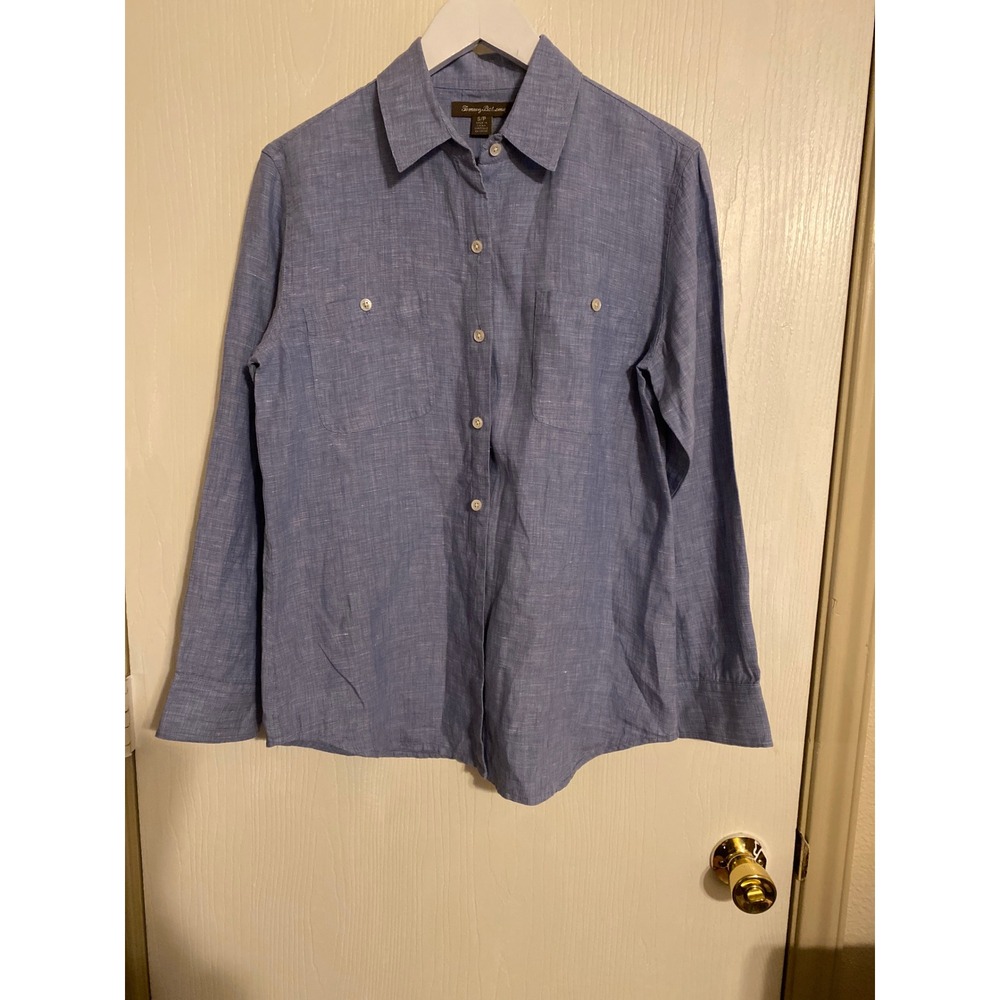 Tommy Bahama Mens Blue 100% Linen Long Sleeve Button Down Shirt Small S/P
0191